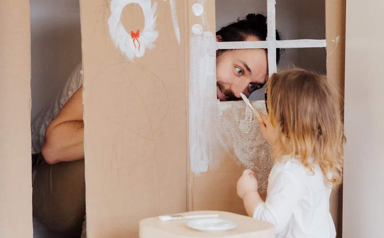 Father playing with daughter